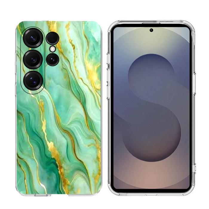 OEM - Samsung Galaxy S26 Ultra Skal Marmortryck Mjuk TPU - Grön