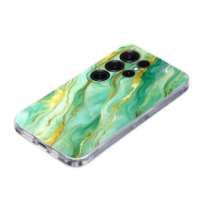 OEM - Samsung Galaxy S26 Ultra Skal Marmortryck Mjuk TPU - Grön