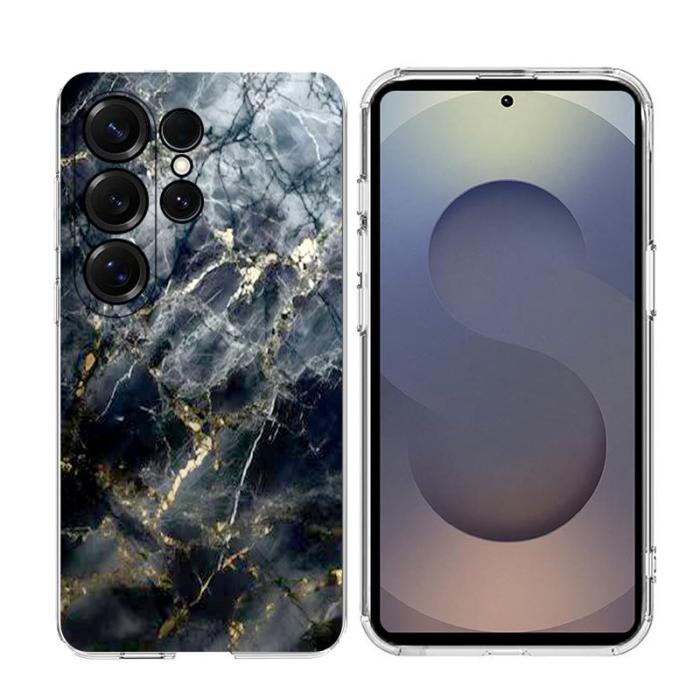 OEM - Samsung Galaxy S26 Ultra Skal Marmortryck Mjuk TPU - Svart