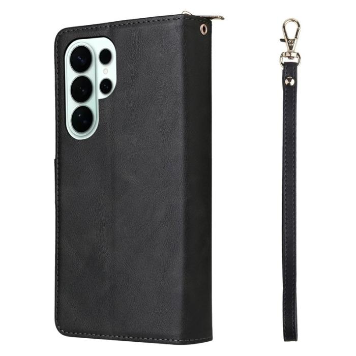 OEM - Samsung Galaxy S26 Ultra Skal Med Dragkedja 9 Kortfack Konstläder - Svart