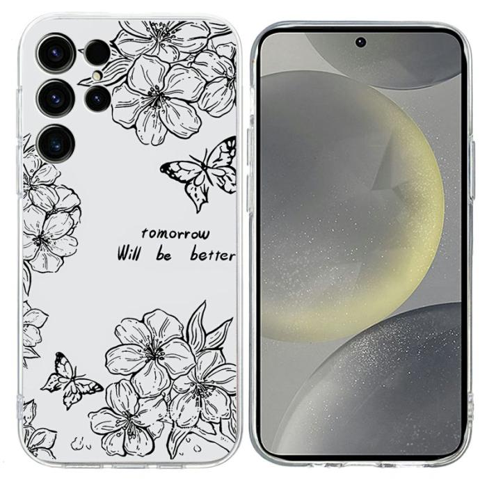 OEM - Samsung Galaxy S26 Ultra Skal Mönstertryck Stöttålig Mjuk TPU - Fjäril Blomma