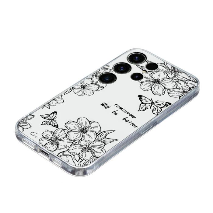 OEM - Samsung Galaxy S26 Ultra Skal Mönstertryck Stöttålig Mjuk TPU - Fjäril Blomma