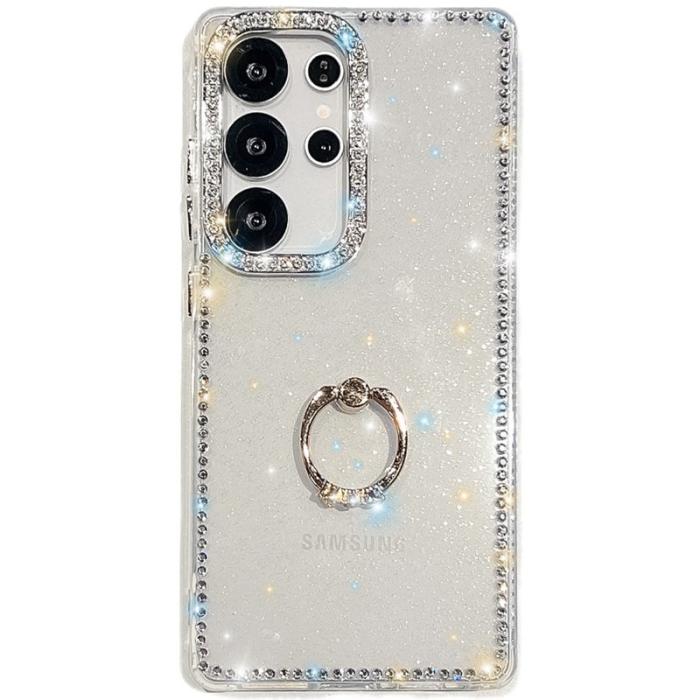 OEM - Samsung Galaxy S26 Ultra Skal Plast Rhinestone Kant - Glitter Transparent