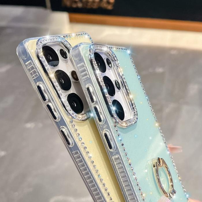 OEM - Samsung Galaxy S26 Ultra Skal Plast Rhinestone Kant - Glittrande Ljusgul