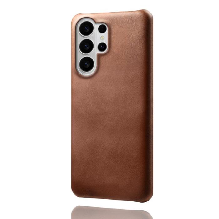 OEM - Samsung Galaxy S26 Ultra Skal PU Läder Hård PC Skydd - Brun