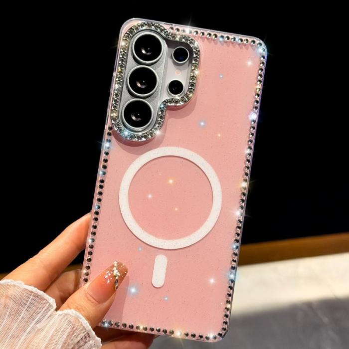 OEM - Samsung Galaxy S26 Ultra Skal TPU + PC Glitterkant - Glitter Ljusrosa