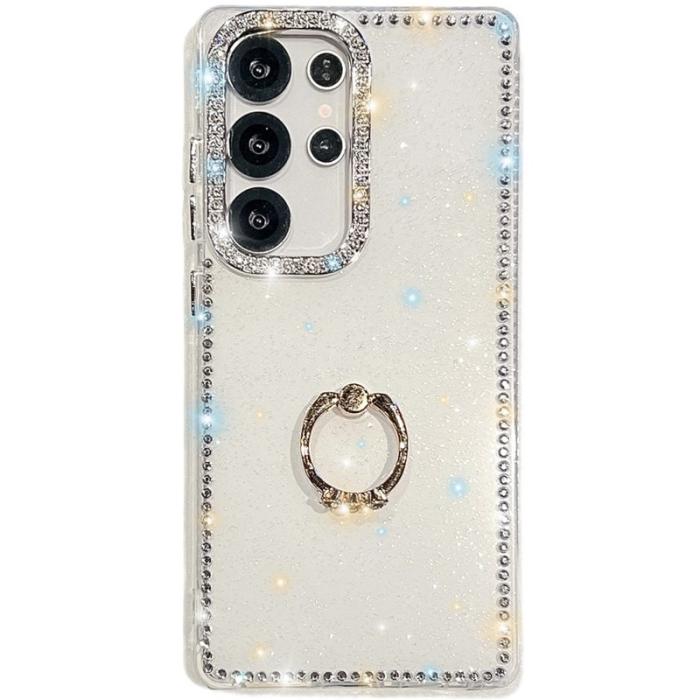 OEM - Samsung Galaxy S26 Ultra Skal TPU + PC Glitterkant - Vit