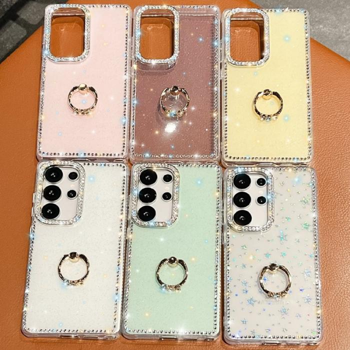 OEM - Samsung Galaxy S26 Ultra Skal TPU + PC Glitterkant - Vit