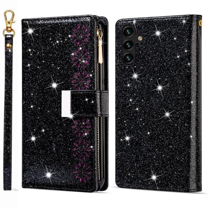 OEM - Starry Sky Samsung Galaxy S26 Plus Fodral Äkta Läder - Svart
