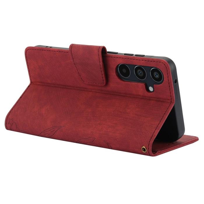 OEM - Samsung Galaxy A35 5G Fodral Flip Konstläder - Röd