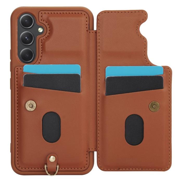 OEM - Samsung Galaxy A35 5G Skal PU Läder - Brun