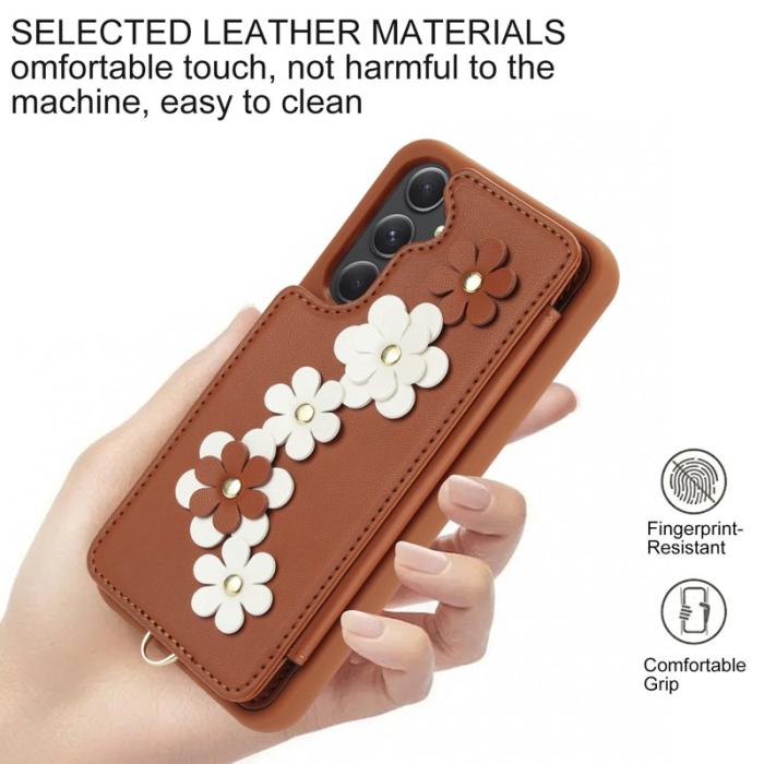 OEM - Samsung Galaxy A35 5G Skal PU Läder - Brun