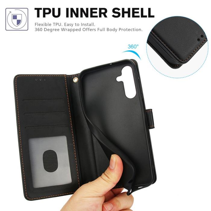 OEM - Samsung Galaxy A35 5G Fodral PU Läder Ställfunktion - Svart