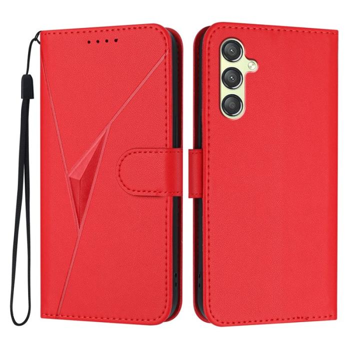 OEM - Triangle Samsung Galaxy A35 5G Mobilskal Äkta Läder - Röd