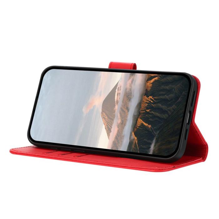 OEM - Triangle Samsung Galaxy A35 5G Mobilskal Äkta Läder - Röd