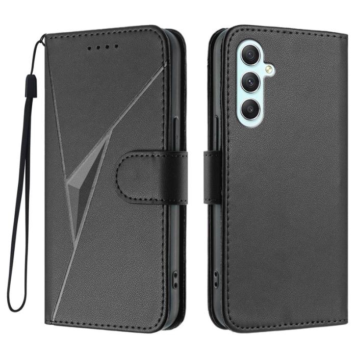 OEM - Triangle Samsung Galaxy A35 5G Skal Äkta Läder - Svart
