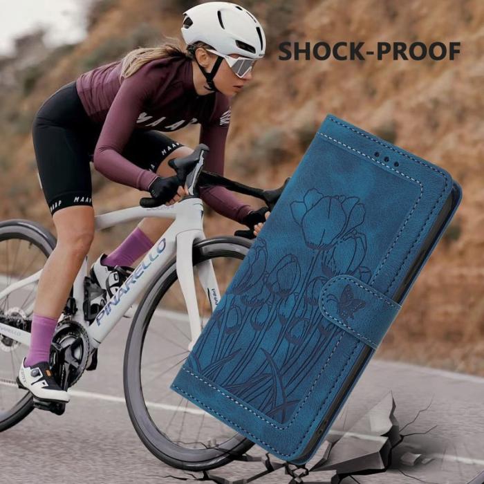 OEM - Tulip Samsung Galaxy A35 5G Fodral Äkta Läder - Blå