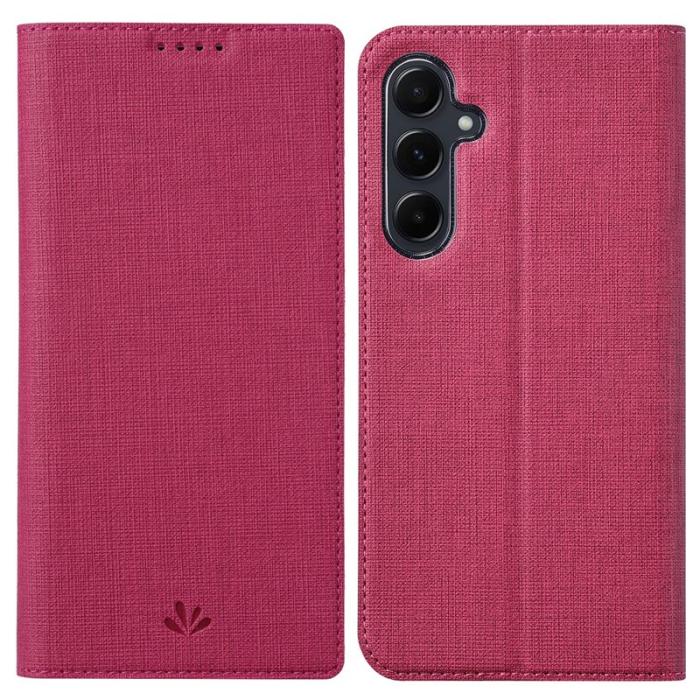 VILI - VILI Samsung Galaxy A35 5G Skal Flip Stöttålig Konstläder DMX - Rosa