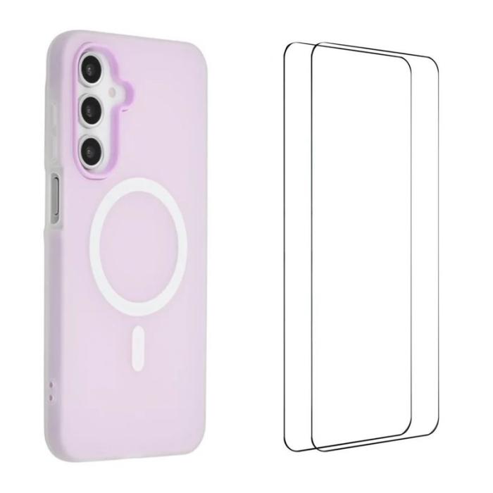 WANLONFENG - WANLONFENG Samsung Galaxy A35 5G Skal Matt PC TPU - Lila