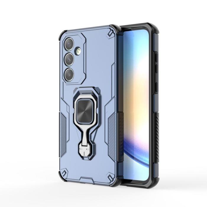 WANLONFENG - WANLONFENG Samsung Galaxy A35 5G Skal Plast Kickstand - Blå