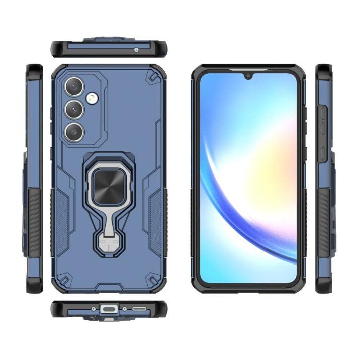 WANLONFENG - WANLONFENG Samsung Galaxy A35 5G Skal Plast Kickstand - Blå