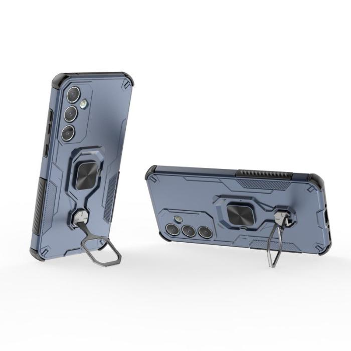 WANLONFENG - WANLONFENG Samsung Galaxy A35 5G Skal Plast Kickstand - Blå
