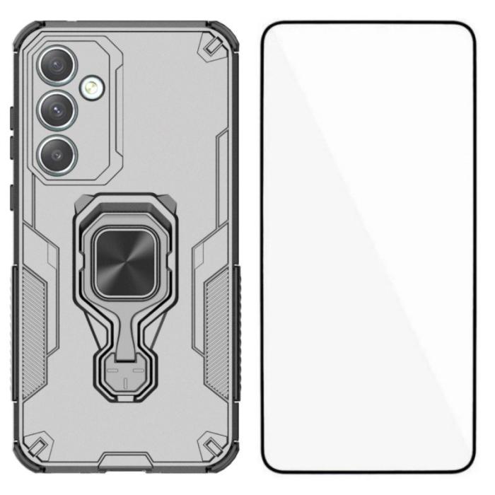 WANLONFENG - WANLONFENG Samsung Galaxy A35 5G Skal Plast Kickstand - Grå