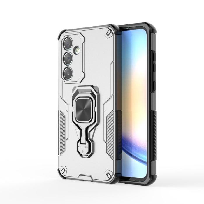 WANLONFENG - WANLONFENG Samsung Galaxy A35 5G Skal Plast Kickstand - Grå