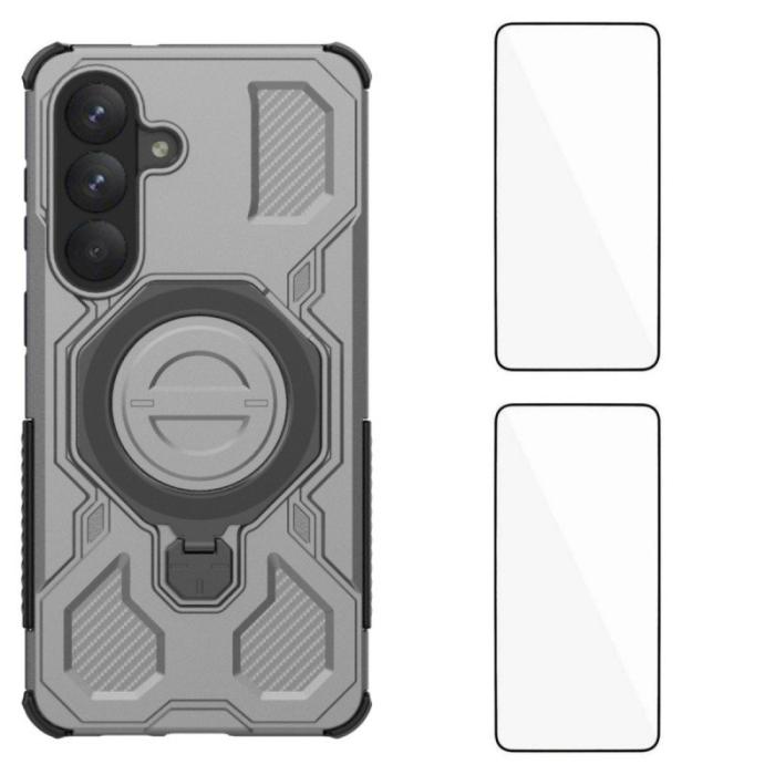 WANLONFENG - WANLONFENG Samsung Galaxy S26 Plus Skal PC TPU KJ Serie - Grå