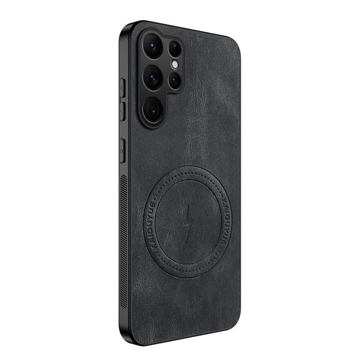 WANLONFENG - WANLONFENG Samsung Galaxy S26 Ultra Skal Nappa Textur Plast - Svart