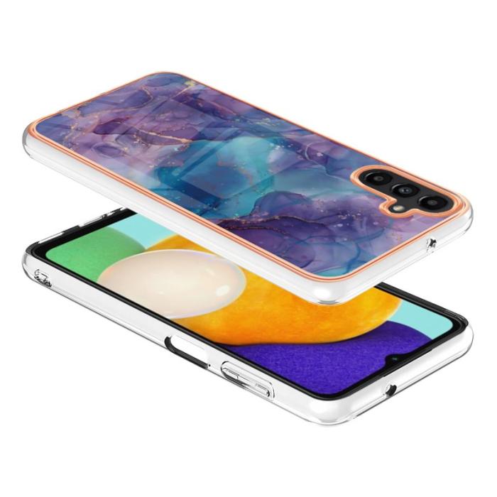 OEM - YB Galaxy A35 5G Skal TPU IMD Marmor Mönster - Lila