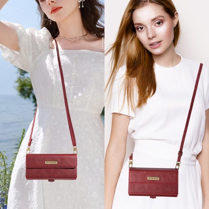 YIKATU - YIKATU Samsung Galaxy A35 5G Fodral Äkta Läder - Röd