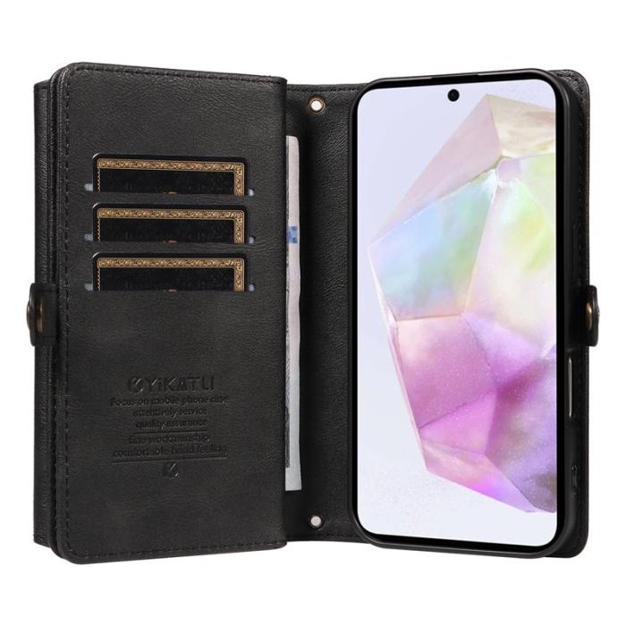 YIKATU - YIKATU Samsung Galaxy A35 5G Fodral Läder - Svart