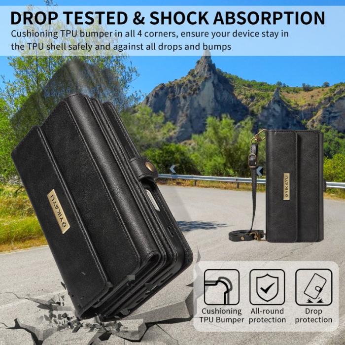 YIKATU - YIKATU Samsung Galaxy A35 5G Fodral Läder - Svart