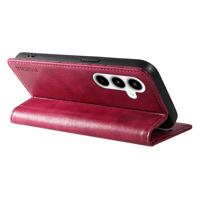YIKATU - YIKATU Samsung Galaxy A35 5G Fodral PU Läder - Vinröd
