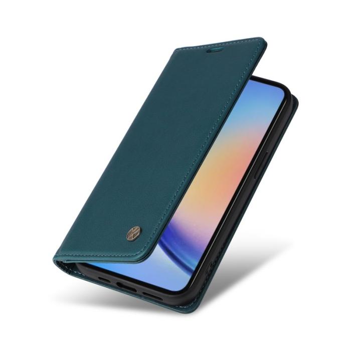 YIKATU - YIKATU Samsung Galaxy A35 5G Skal Magnetisk Stängning Äkta Läder - Grön