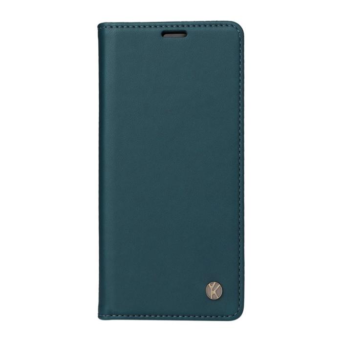 YIKATU - YIKATU Samsung Galaxy A35 5G Skal Magnetisk Stängning Äkta Läder - Grön