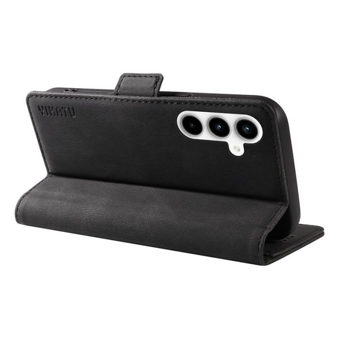 YIKATU - YIKATU Samsung Galaxy A35 5G Skal PU Läder Ställ - Svart