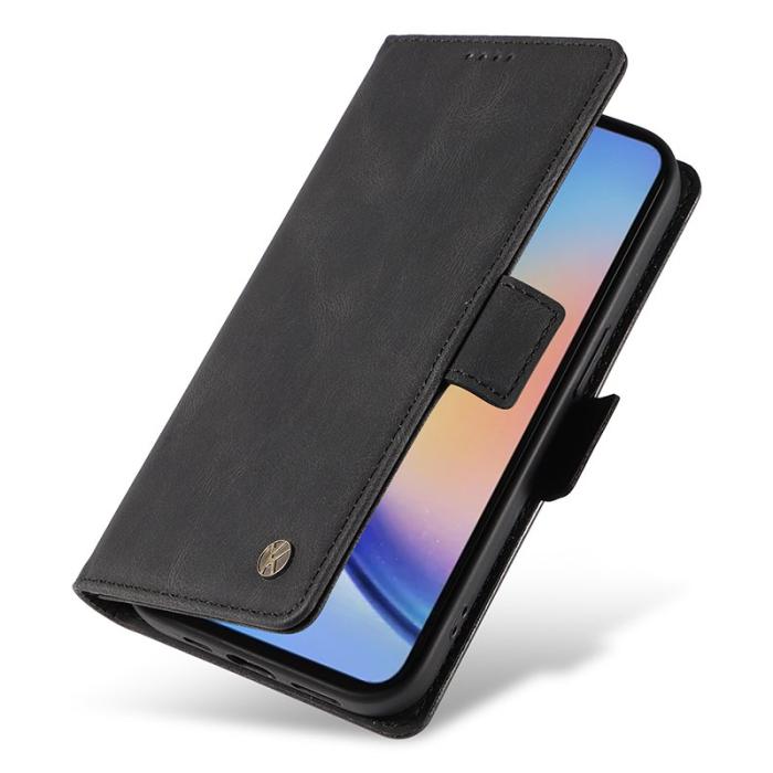 YIKATU - YIKATU Samsung Galaxy A35 5G Skal PU Läder Ställ - Svart