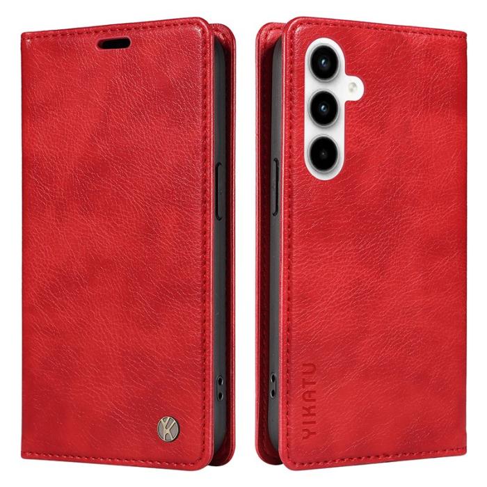 YIKATU - YIKATU Samsung Galaxy A35 5G Skal PU Läder + TPU - Röd