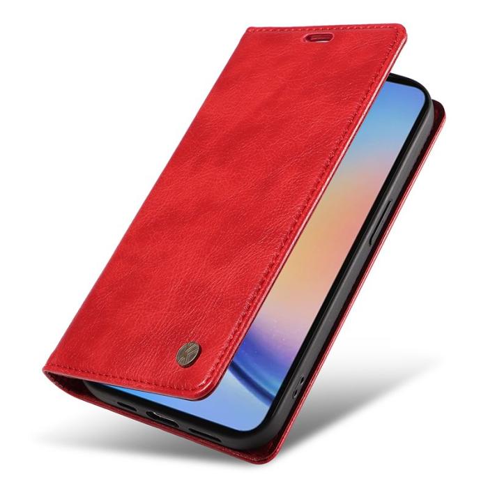 YIKATU - YIKATU Samsung Galaxy A35 5G Skal PU Läder + TPU - Röd