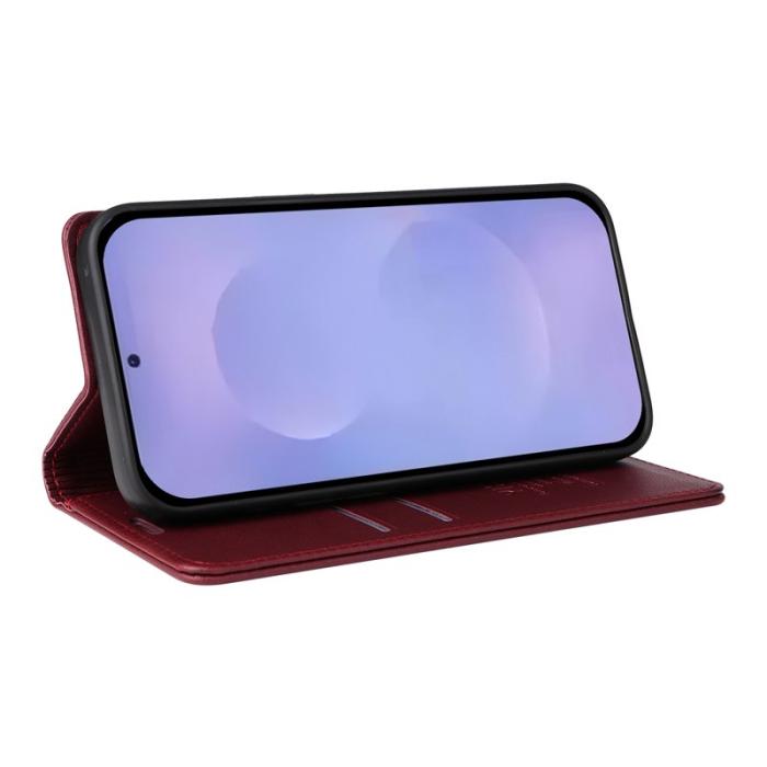 YIKATU - YIKATU Samsung Galaxy S26 Plus Skal PU Läder - Vinröd