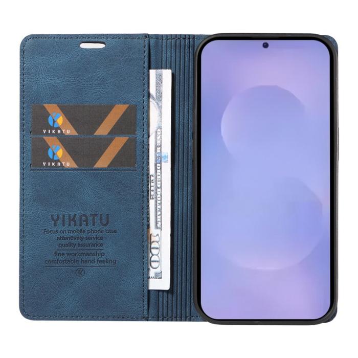 YIKATU - YIKATU Samsung Galaxy S26 / S26 Pro Fodral Äkta Läder - Blå