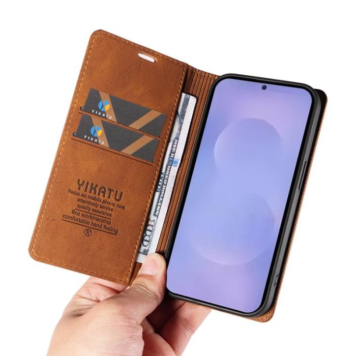 YIKATU - YIKATU Samsung Galaxy S26 / S26 Pro Fodral Äkta Läder - Brun