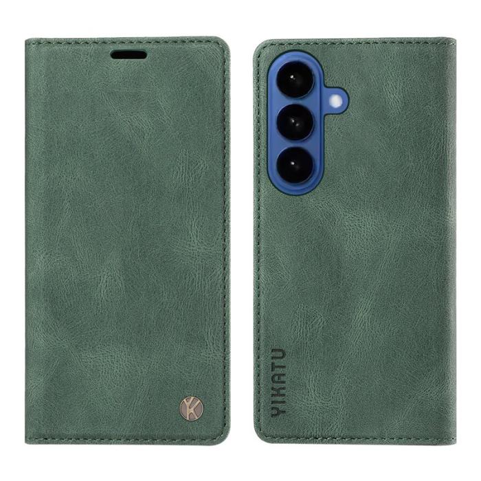 YIKATU - YIKATU Samsung Galaxy S26 / S26 Pro Fodral Äkta Läder - Grön