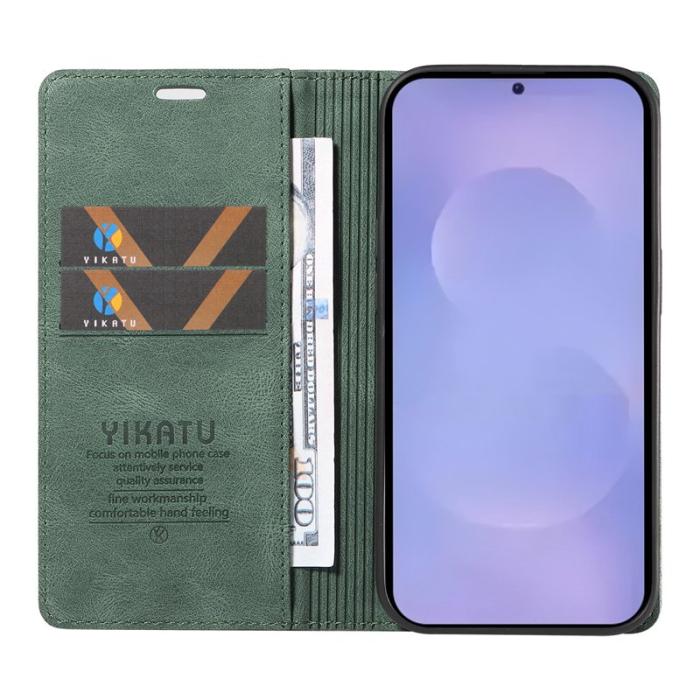 YIKATU - YIKATU Samsung Galaxy S26 / S26 Pro Fodral Äkta Läder - Grön