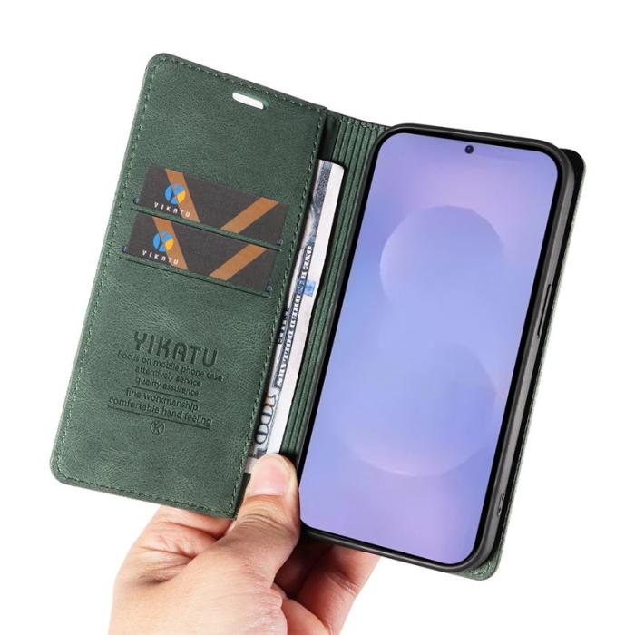 YIKATU - YIKATU Samsung Galaxy S26 / S26 Pro Fodral Äkta Läder - Grön