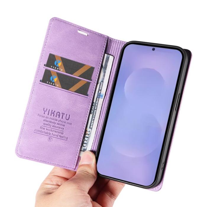 YIKATU - YIKATU Samsung Galaxy S26 / S26 Pro Fodral Äkta Läder - Lila