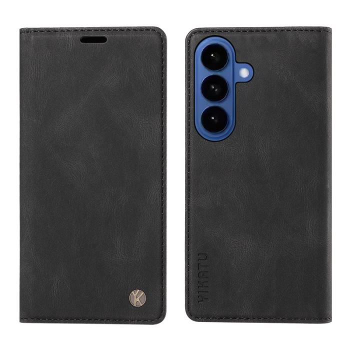 YIKATU - YIKATU Samsung Galaxy S26 / S26 Pro Fodral Äkta Läder - Svart