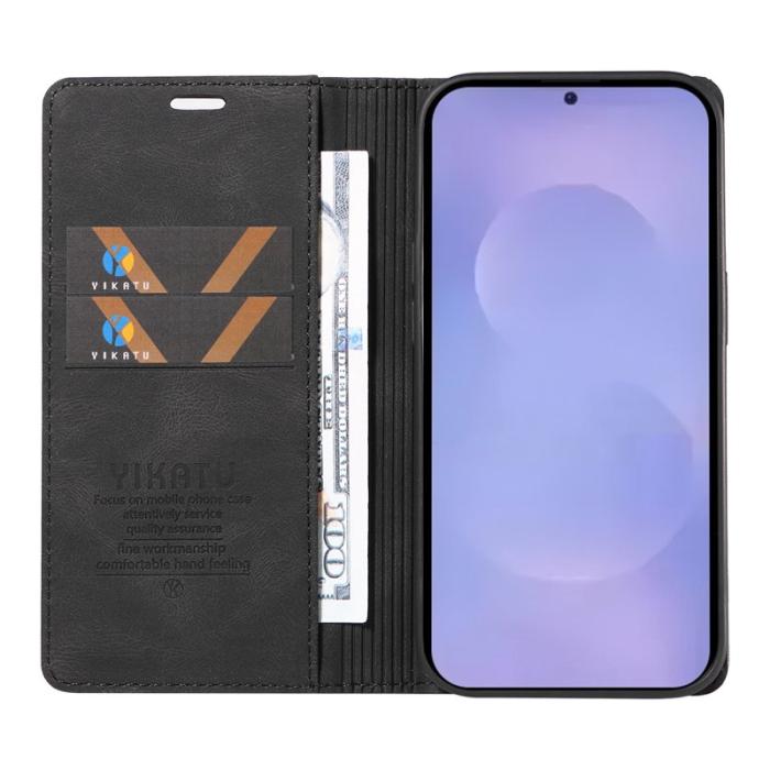 YIKATU - YIKATU Samsung Galaxy S26 / S26 Pro Fodral Äkta Läder - Svart
